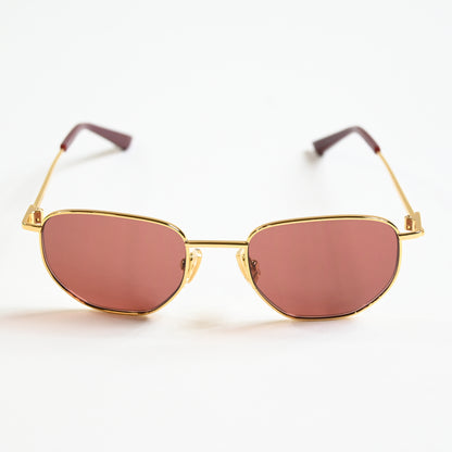 Bottega BV1301S 003 Unisex Authentic Sunglasses Gold/Brown, 50mm - New