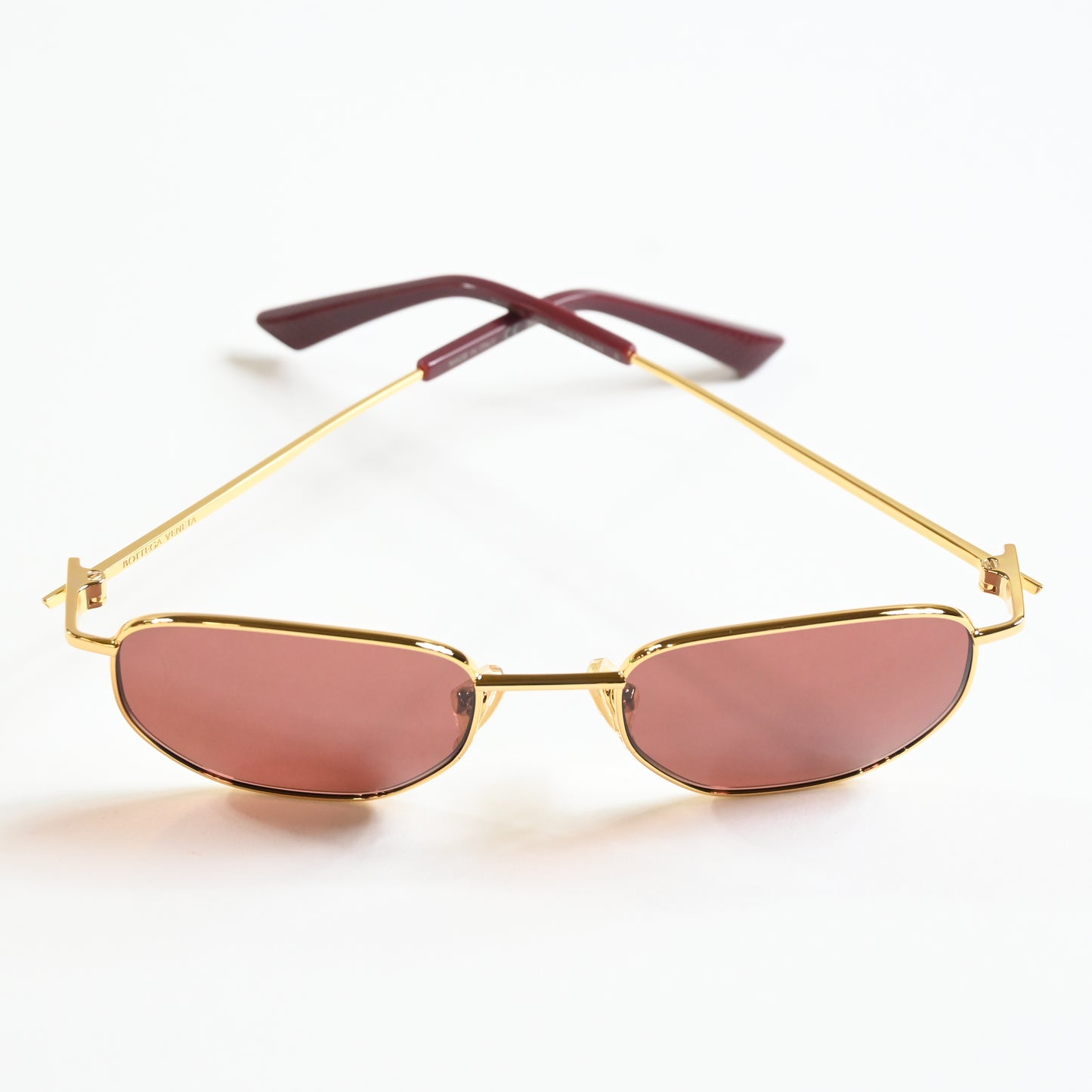 Bottega BV1301S 003 Unisex Authentic Sunglasses Gold/Brown, 50mm - New