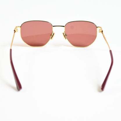 Bottega BV1301S 003 Unisex Authentic Sunglasses Gold/Brown, 50mm - New