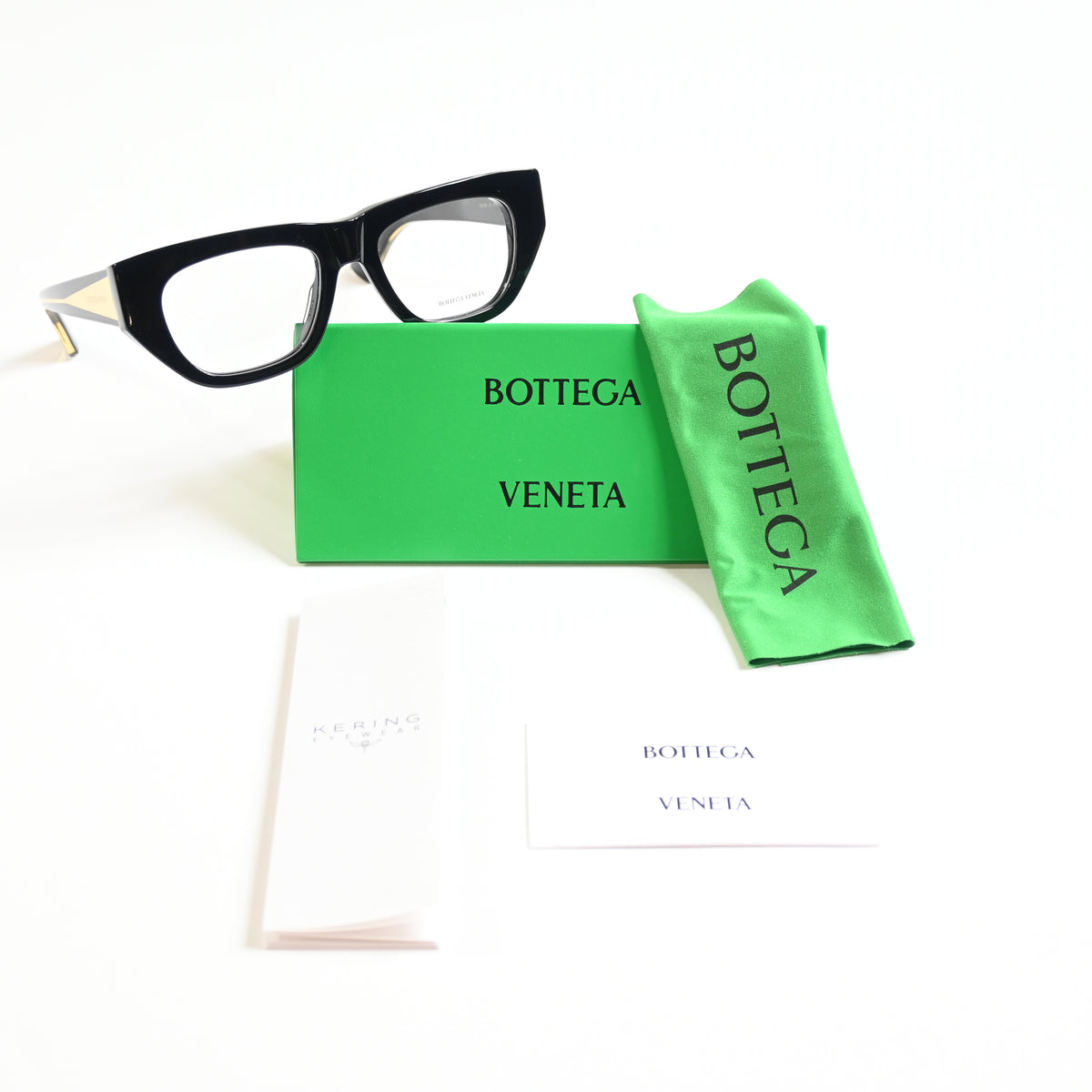 Bottega BV1279O 001 Womens Authentic Eyeglasses Black/Gold, 51mm - New