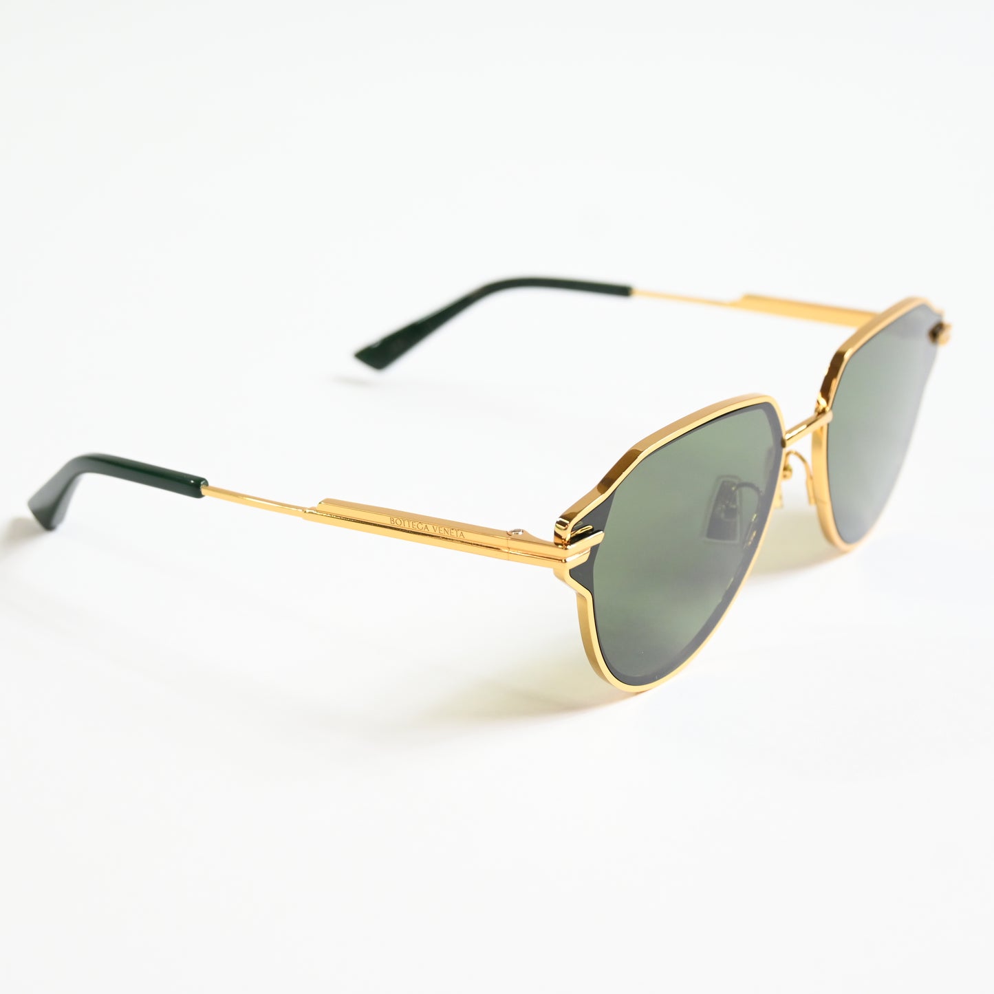 Bottega BV1271S 003 Mens Authentic Sunglasses Gold/Green, 63mm - New