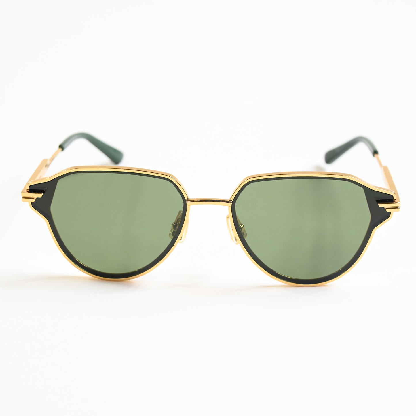 Bottega BV1271S 003 Mens Authentic Sunglasses Gold/Green, 63mm - New