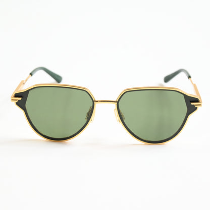 Bottega BV1271S 003 Mens Authentic Sunglasses Gold/Green, 63mm - New