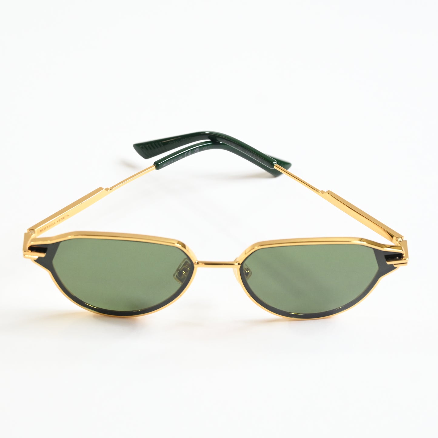 Bottega BV1271S 003 Mens Authentic Sunglasses Gold/Green, 63mm - New