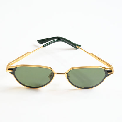 Bottega BV1271S 003 Mens Authentic Sunglasses Gold/Green, 63mm - New