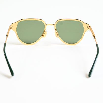 Bottega BV1271S 003 Mens Authentic Sunglasses Gold/Green, 63mm - New
