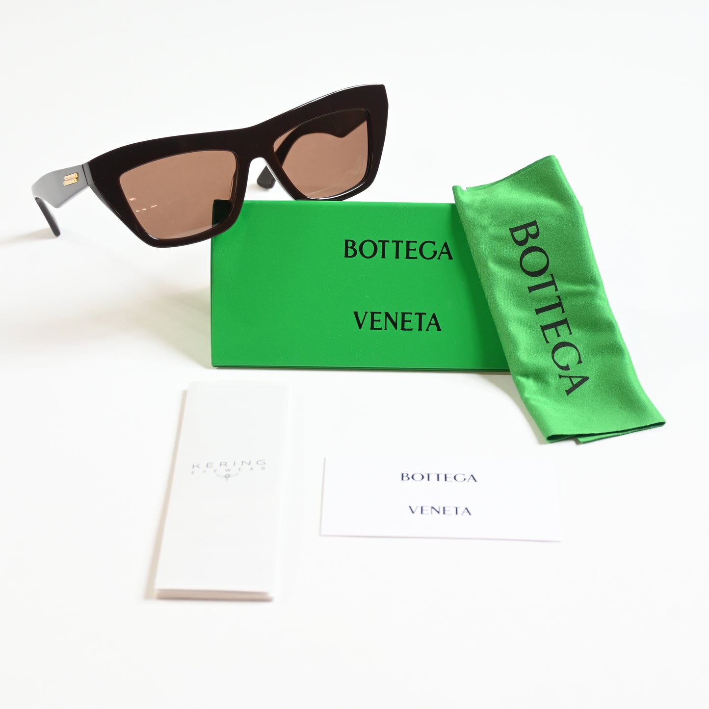 Bottega BV1121S 004 Mens Authentic Sunglasses Brown/Gold, 55mm - New