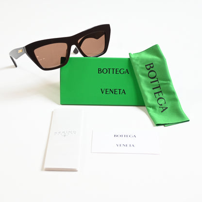 Bottega BV1121S 004 Mens Authentic Sunglasses Brown/Gold, 55mm - New
