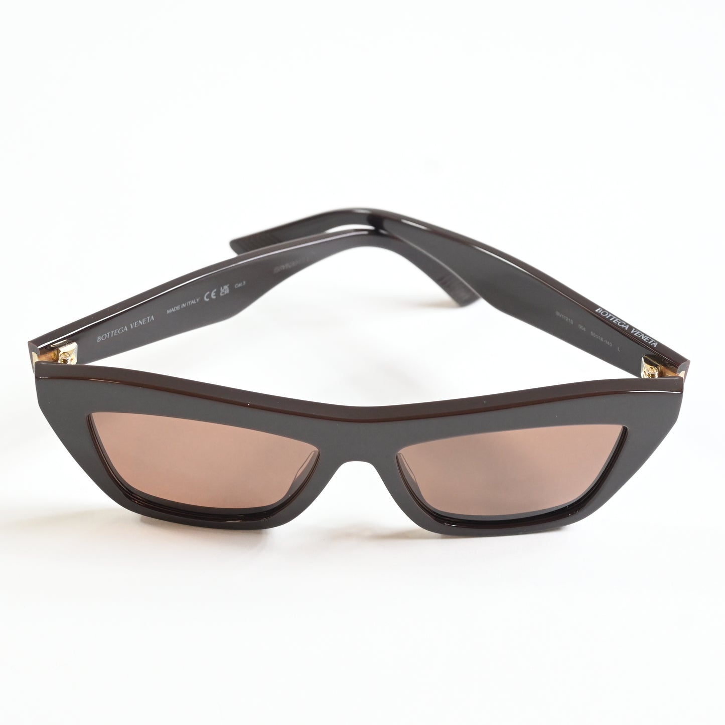 Bottega BV1121S 004 Mens Authentic Sunglasses Brown/Gold, 55mm - New