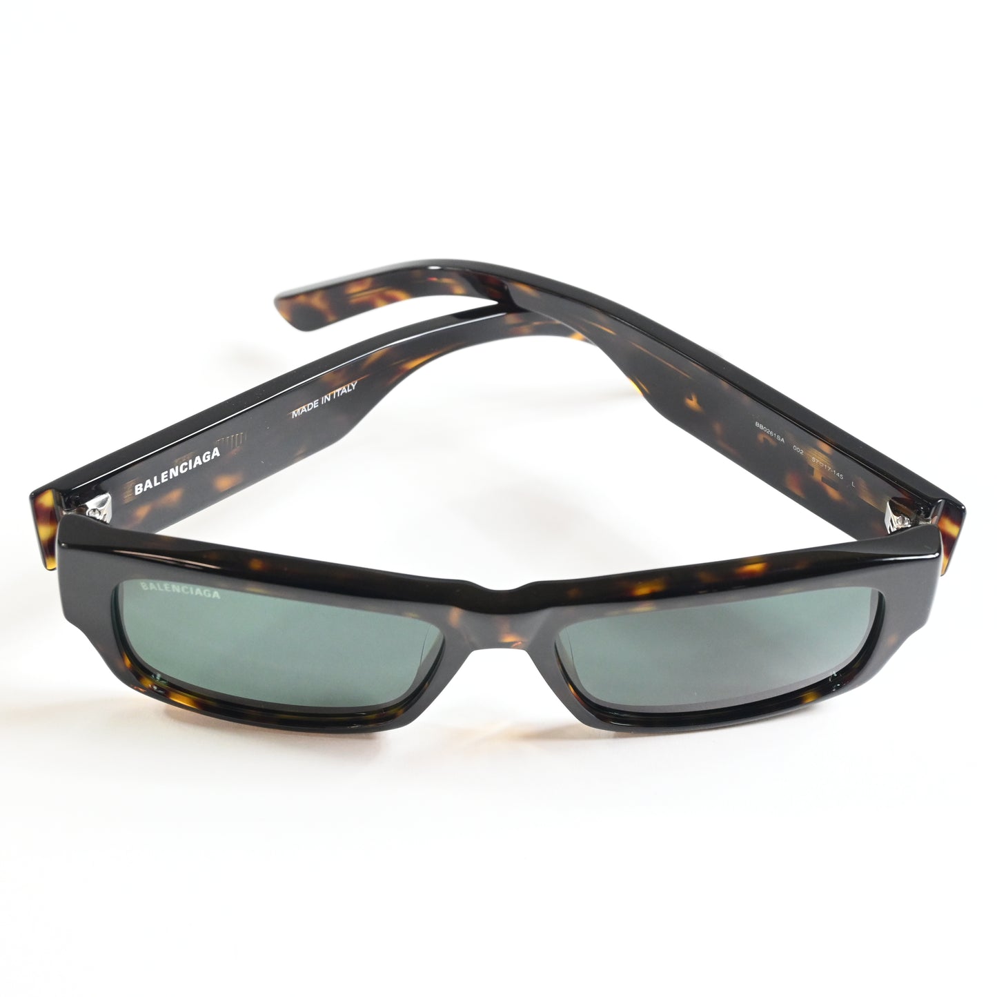 Balenciaga BB0261S 002 Mens Authentic Sunglasses Havana/Silver, 57mm - New