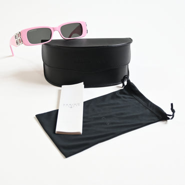 Balenciaga BB0096S 012 Womens Authentic Sunglasses Pink/Silver, 51mm - New