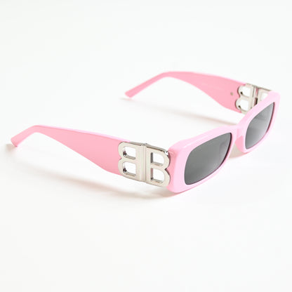 Balenciaga BB0096S 012 Womens Authentic Sunglasses Pink/Silver, 51mm - New