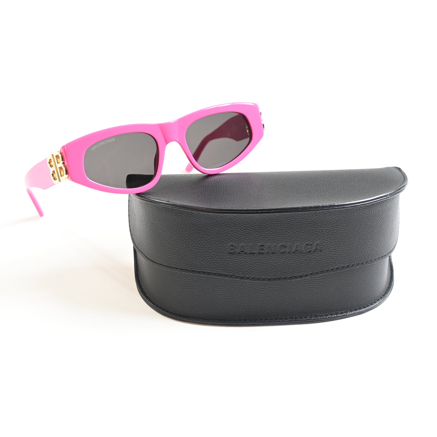 Balenciaga BB0095S 006 Womens Authentic Sunglasses Pink/Gold, 53mm - New