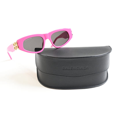 Balenciaga BB0095S 006 Womens Authentic Sunglasses Pink/Gold, 53mm - New