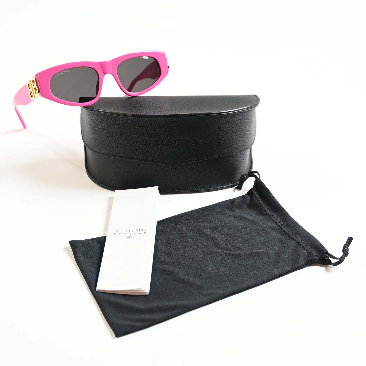 Balenciaga BB0095S 006 Womens Authentic Sunglasses Pink/Gold, 53mm - New