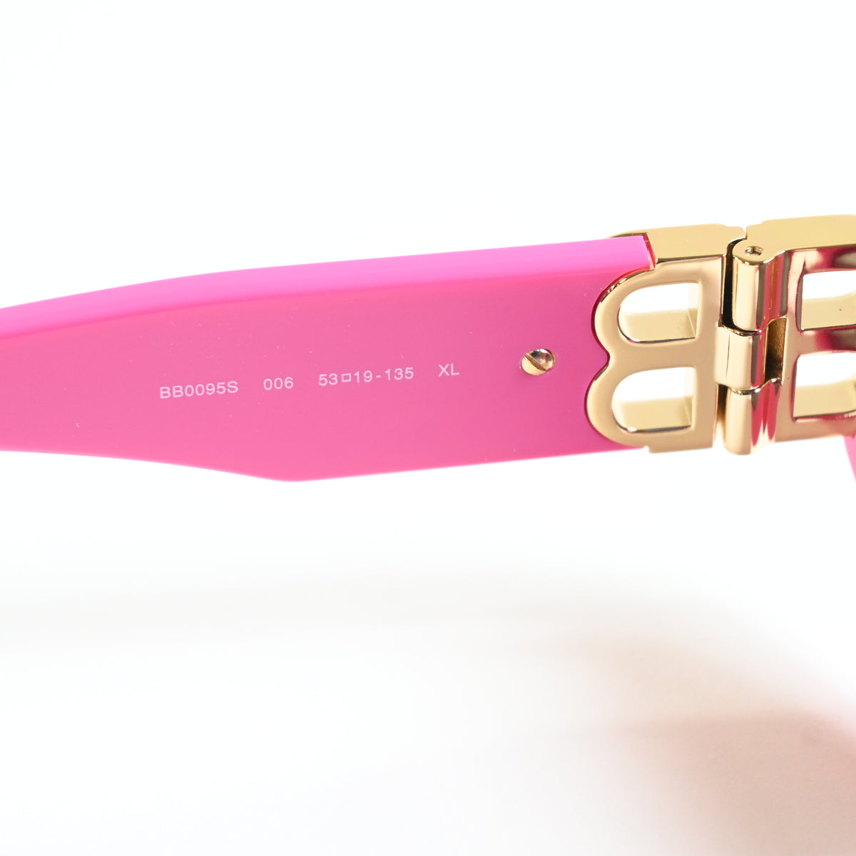 Balenciaga BB0095S 006 Womens Authentic Sunglasses Pink/Gold, 53mm - New