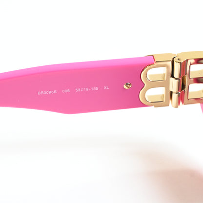 Balenciaga BB0095S 006 Womens Authentic Sunglasses Pink/Gold, 53mm - New