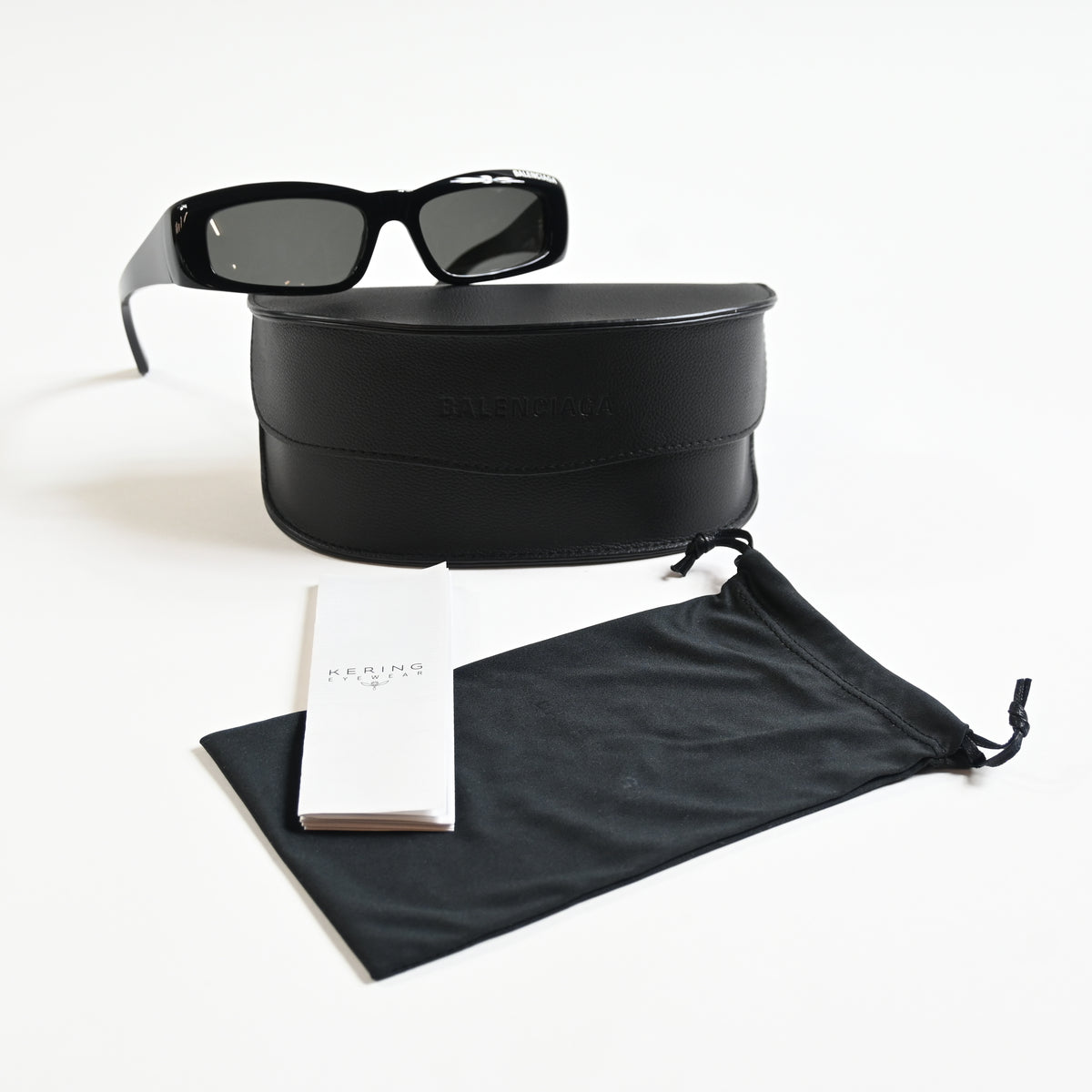 Balenciaga BB0266S 001 Unisex Authentic Sunglasses Black/Gray, 57mm - New