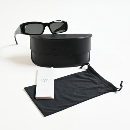 Balenciaga BB0266S 001 Unisex Authentic Sunglasses Black/Gray, 57mm - New