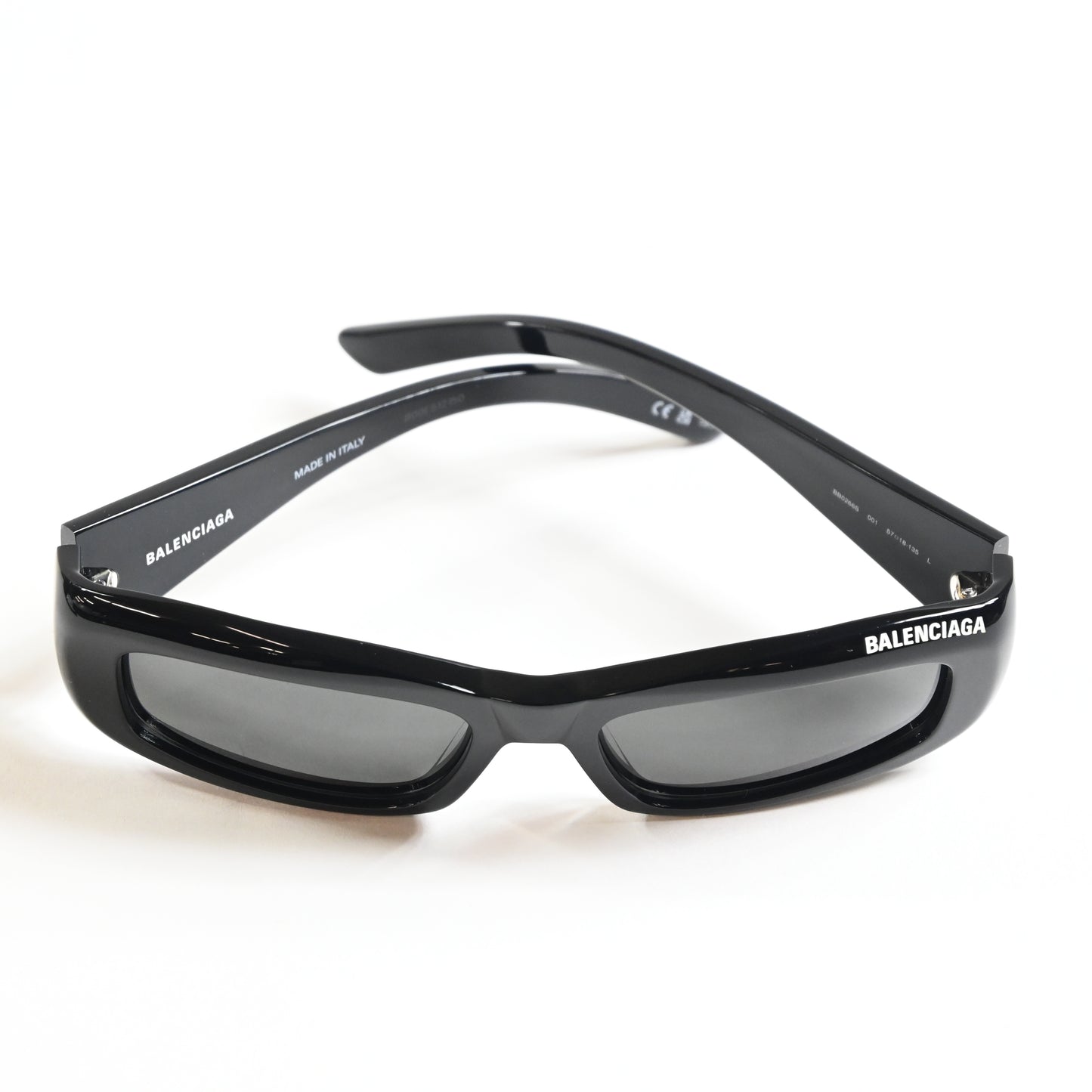 Balenciaga BB0266S 001 Unisex Authentic Sunglasses Black/Gray, 57mm - New
