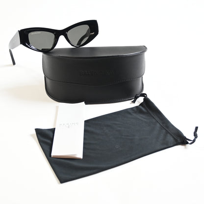 Balenciaga BB0243S 001 Womens Authentic Sunglasses Black/Gray, 48mm - New