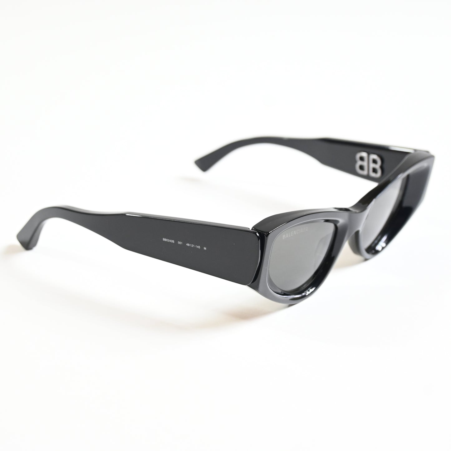 Balenciaga BB0243S 001 Womens Authentic Sunglasses Black/Gray, 48mm - New
