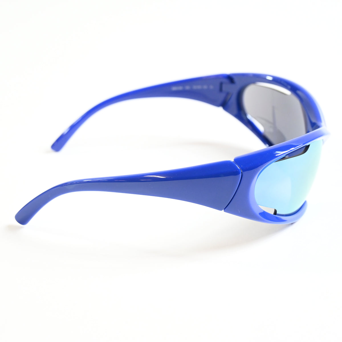 Balenciaga BB0318S 002 Unisex Authentic Sunglasses Clear Blue, 78mm - New