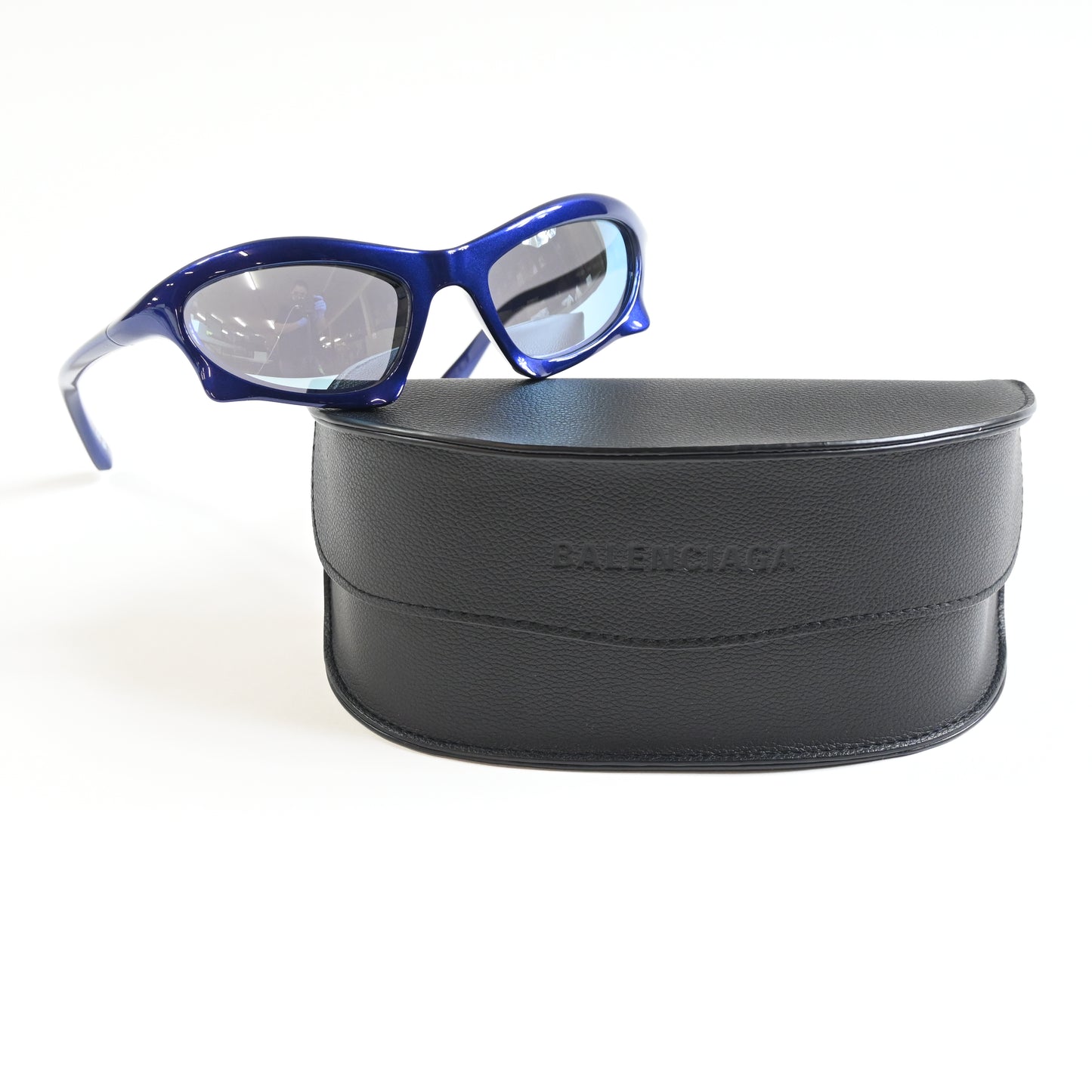 Balenciaga BB0229S 006 Mens Authentic Sunglasses Blue, 59mm - New