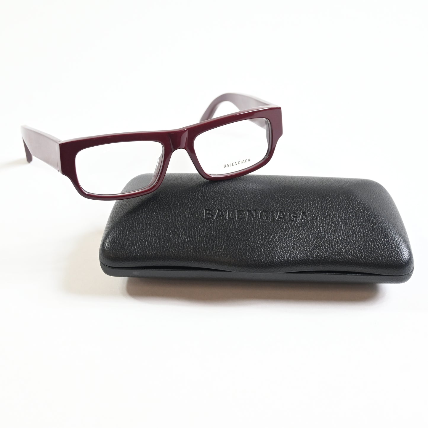 Balenciaga BB0304O 004 Mens Authentic Eyeglasses Burgundy, 53mm - New