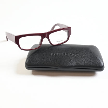 Balenciaga BB0304O 004 Mens Authentic Eyeglasses Burgundy, 53mm - New