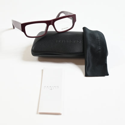Balenciaga BB0304O 004 Mens Authentic Eyeglasses Burgundy, 53mm - New