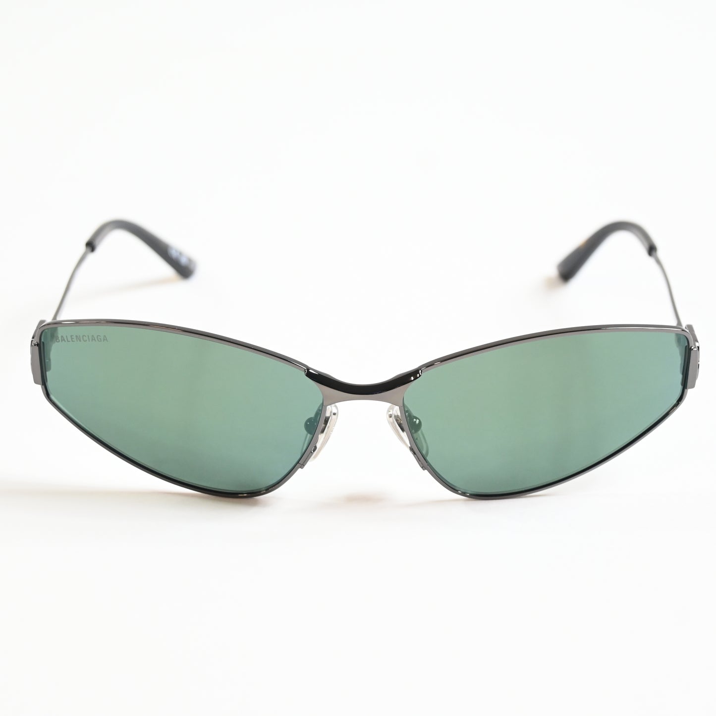 Balenciaga BB0335S 005 Womens Authentic Sunglasses Gunmetal/Green, 65mm - New