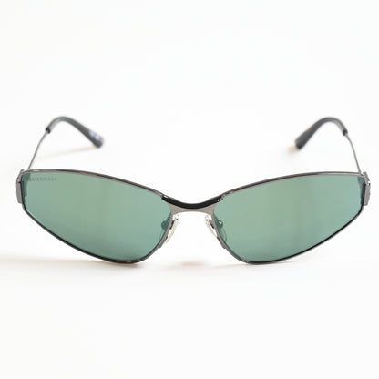 Balenciaga BB0335S 005 Womens Authentic Sunglasses Gunmetal/Green, 65mm - New