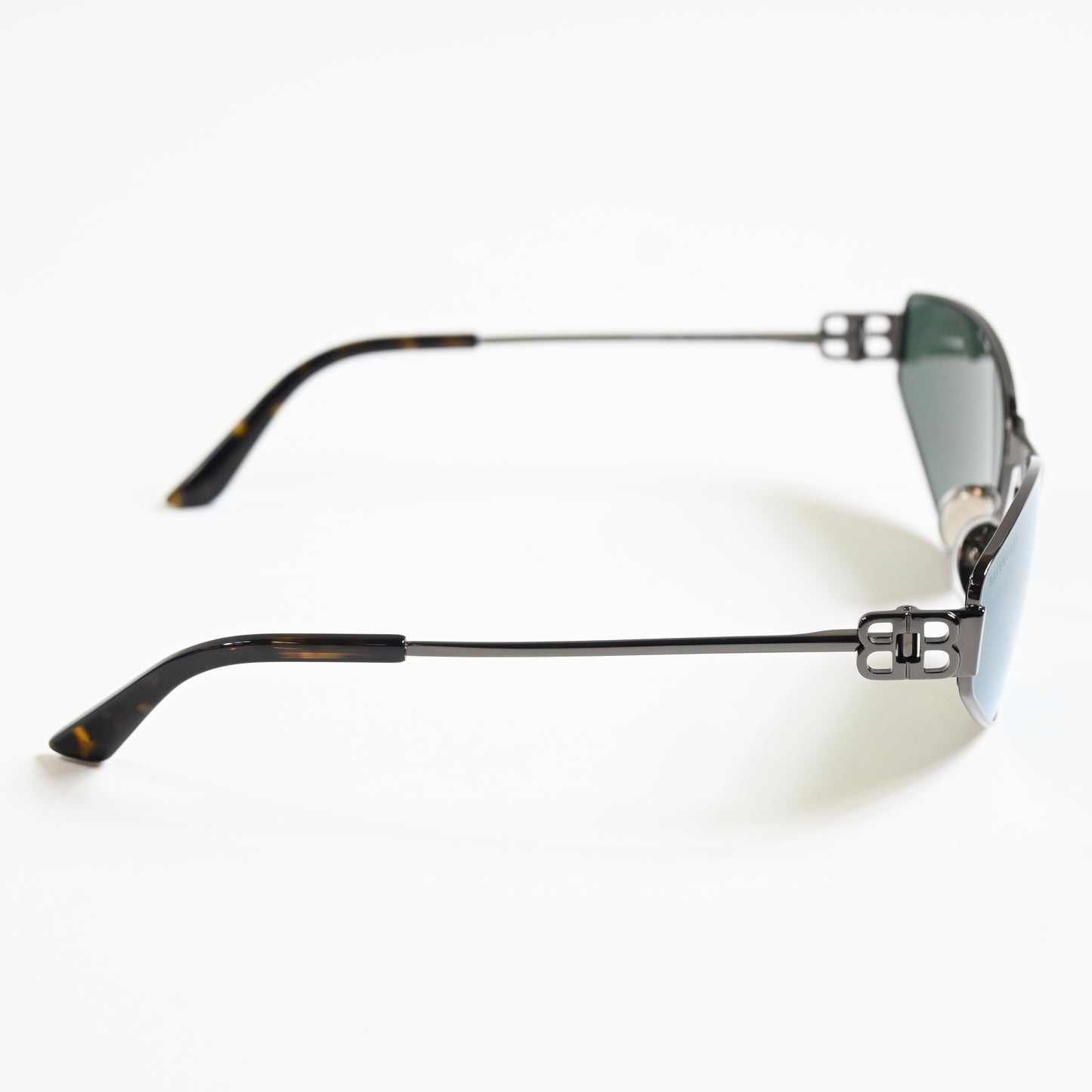 Balenciaga BB0335S 005 Womens Authentic Sunglasses Gunmetal/Green, 65mm - New
