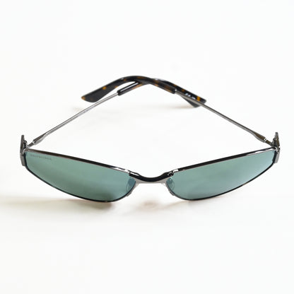 Balenciaga BB0335S 005 Womens Authentic Sunglasses Gunmetal/Green, 65mm - New