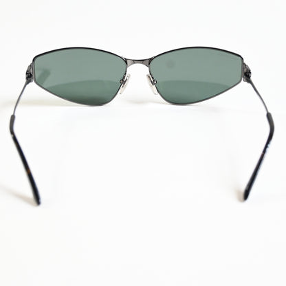 Balenciaga BB0335S 005 Womens Authentic Sunglasses Gunmetal/Green, 65mm - New