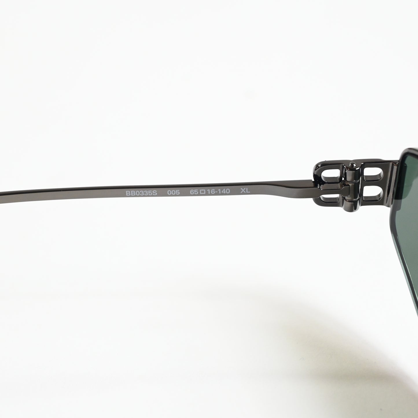 Balenciaga BB0335S 005 Womens Authentic Sunglasses Gunmetal/Green, 65mm - New