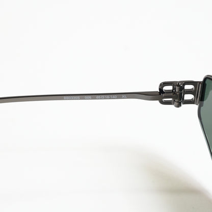 Balenciaga BB0335S 005 Womens Authentic Sunglasses Gunmetal/Green, 65mm - New