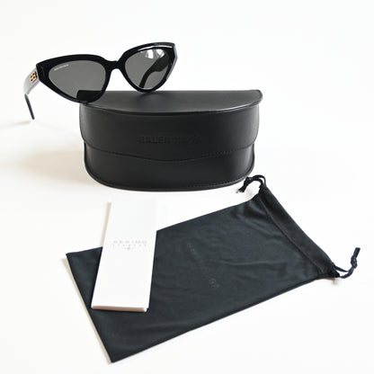 Balenciaga BB0270S 001 Womens Authentic Sunglasses Black/Gray, 56mm - New
