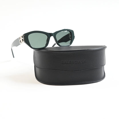 Balenciaga BB0311SK 004 Womens Authentic Sunglasses Dark Green/Silver, 53 - New