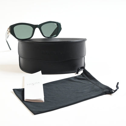 Balenciaga BB0311SK 004 Womens Authentic Sunglasses Dark Green/Silver, 53 - New