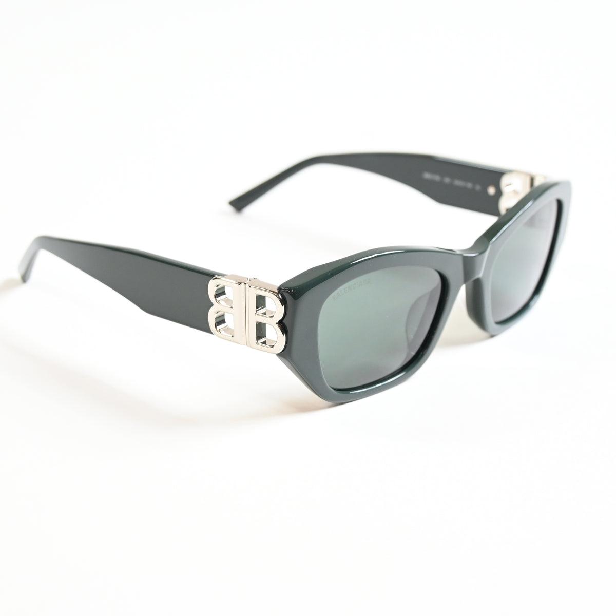 Balenciaga BB0311SK 004 Womens Authentic Sunglasses Dark Green/Silver, 53 - New