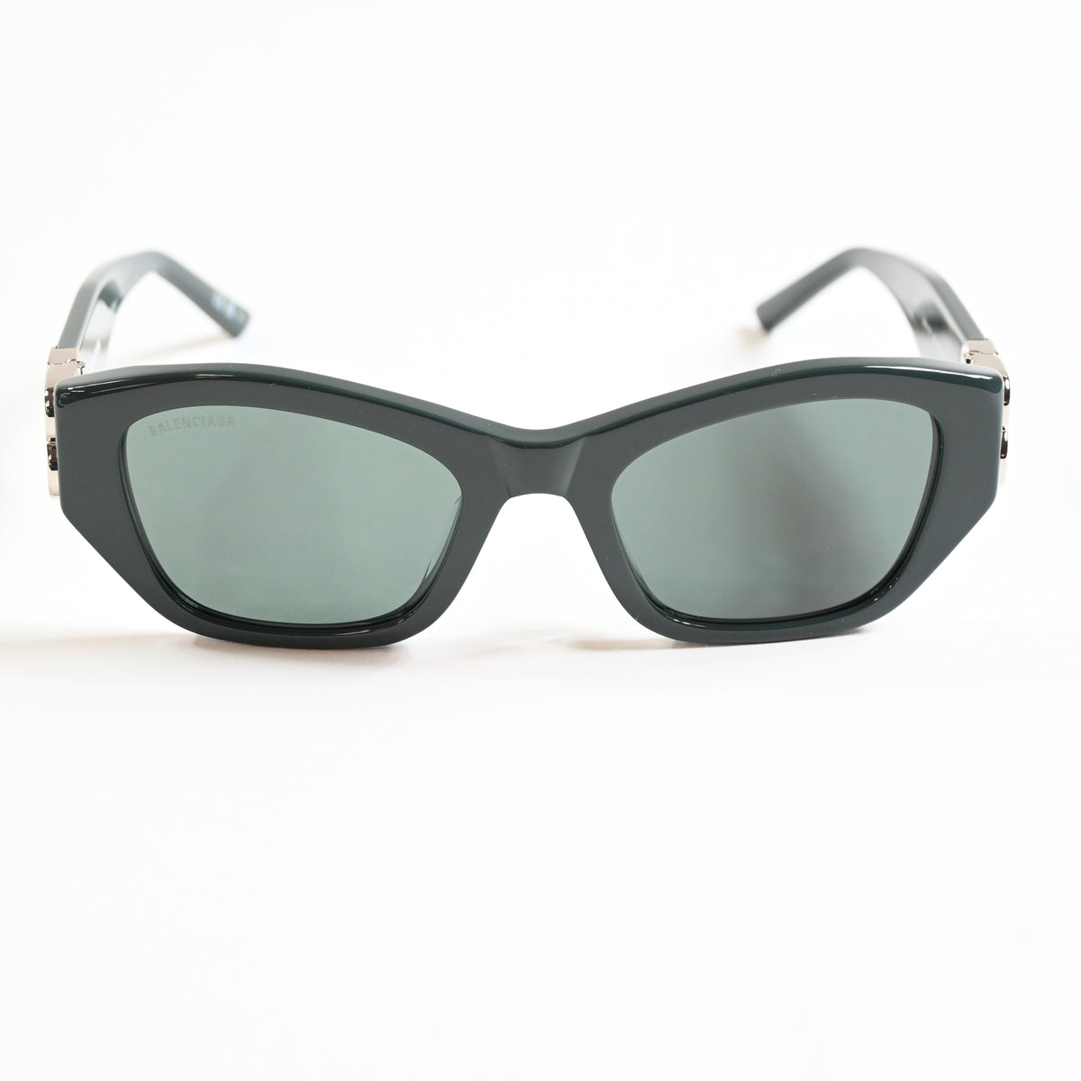 Balenciaga BB0311SK 004 Womens Authentic Sunglasses Dark Green/Silver, 53 - New