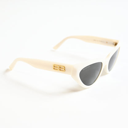 Balenciaga BB0270S 003 Womens Authentic Sunglasses White/Gray, 56mm - New