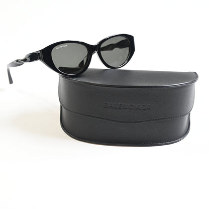 Balenciaga BB0209SA 001 Womens Authentic Sunglasses Black/Gray, 55mm - New