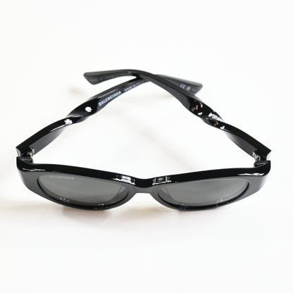Balenciaga BB0209SA 001 Womens Authentic Sunglasses Black/Gray, 55mm - New