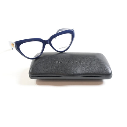 Balenciaga BB0276O 004 Womens Authentic Eyeglasses Blue/Gold, 53mm - New