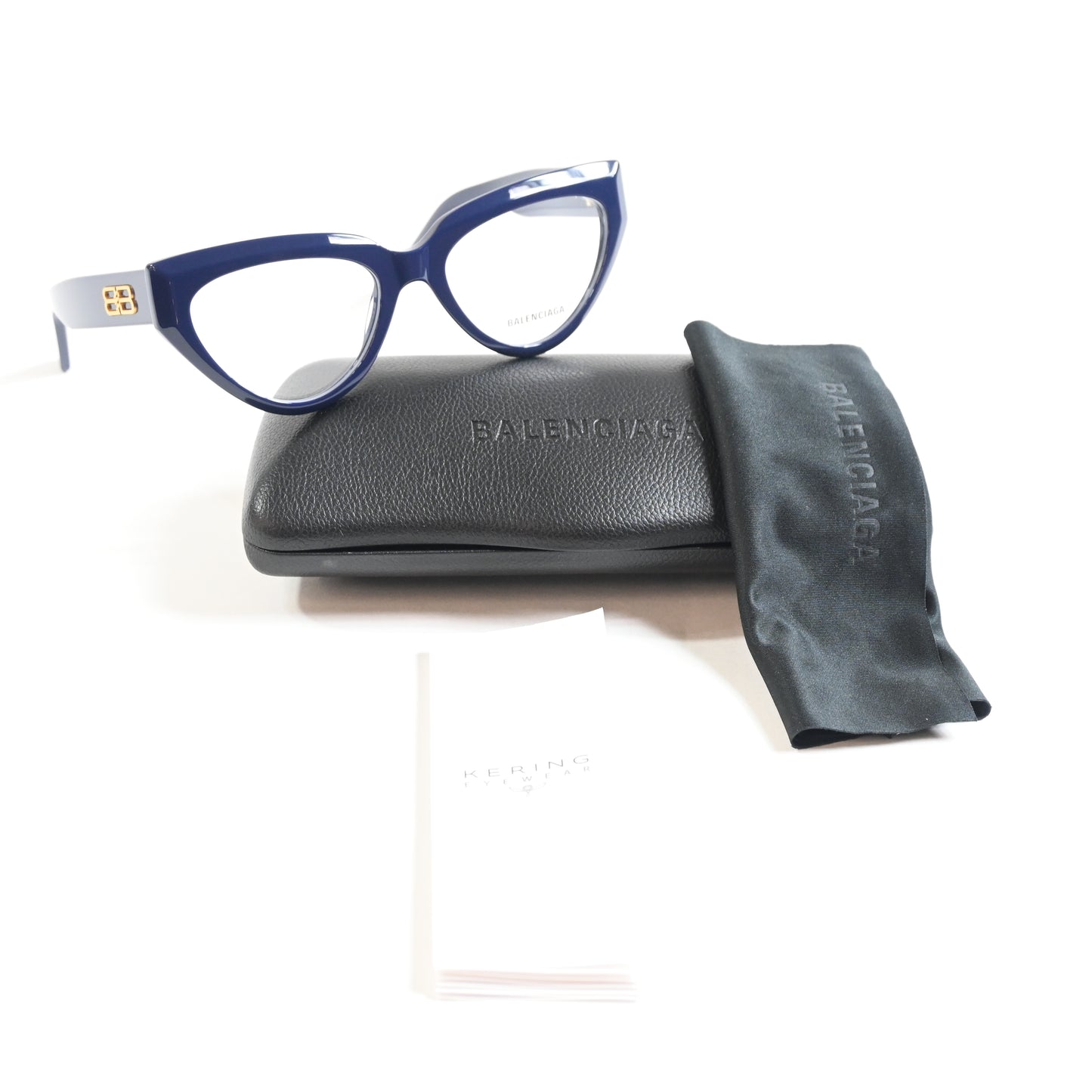 Balenciaga BB0276O 004 Womens Authentic Eyeglasses Blue/Gold, 53mm - New