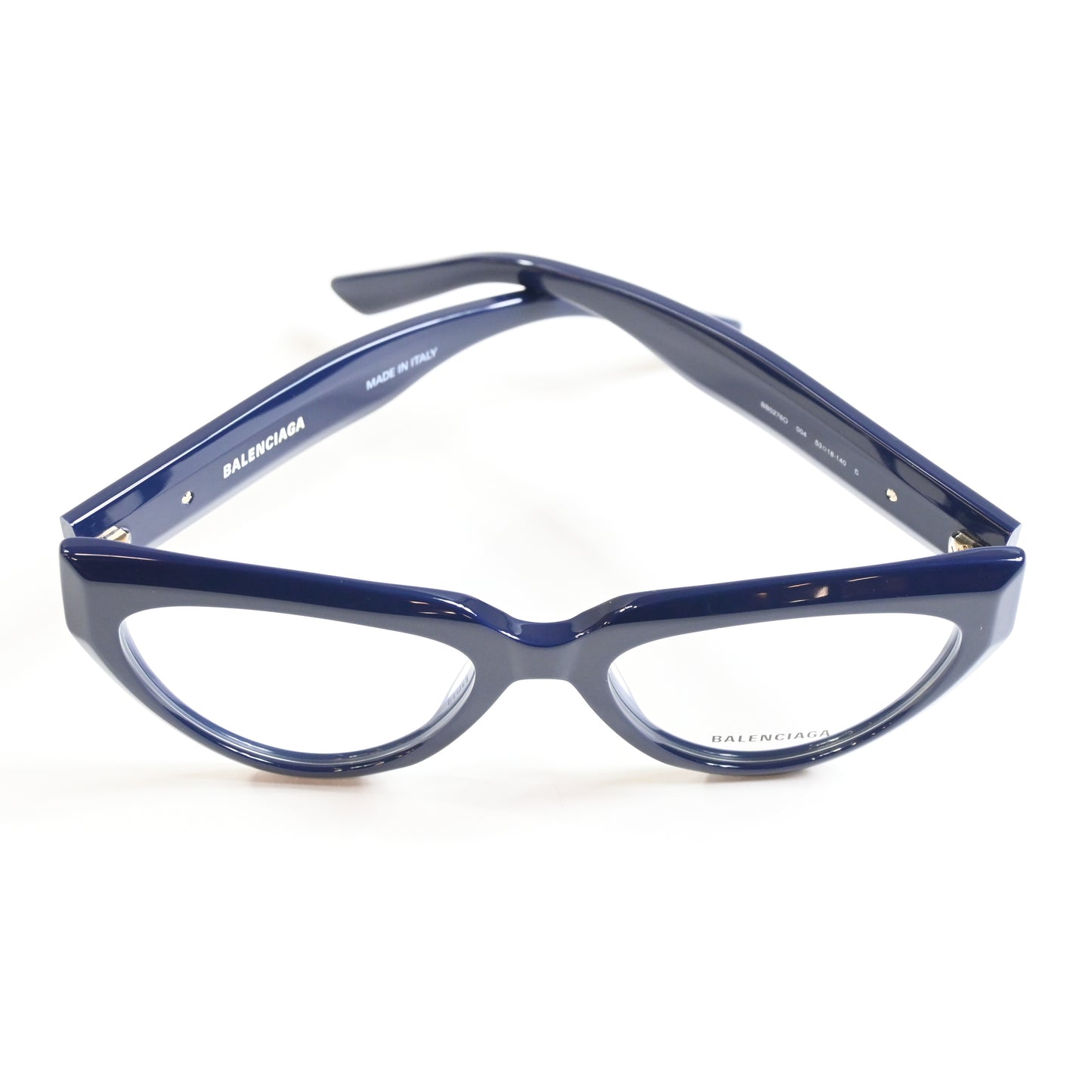 Balenciaga BB0276O 004 Womens Authentic Eyeglasses Blue/Gold, 53mm - New