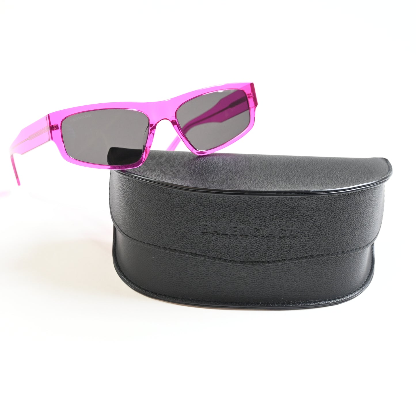 Balenciaga BB0305S 010 Mens Authentic Sunglasses Fuchsia/Gray, 58mm - New